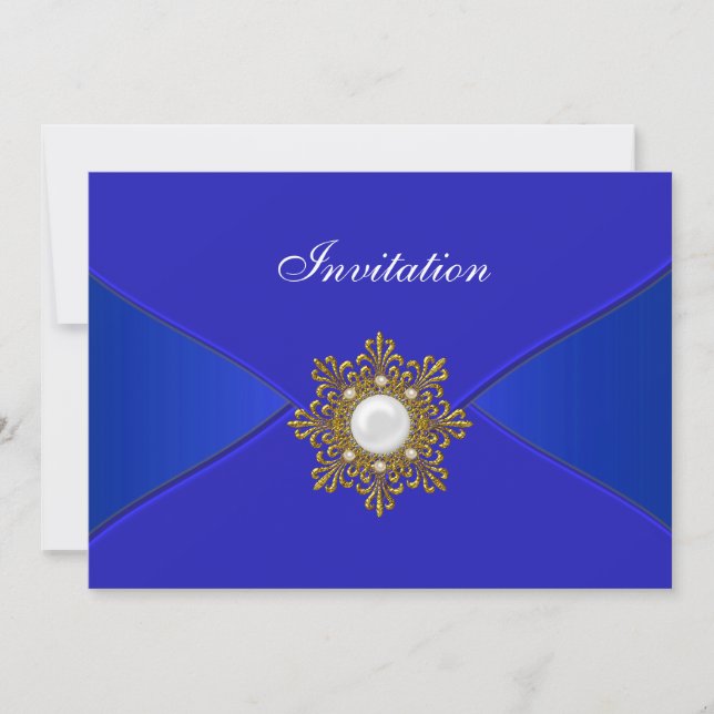 Invitación Fiesta de ocasión Royal Blue (Anverso)