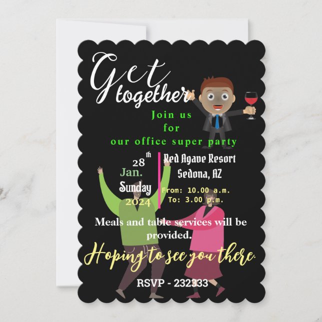 Invitación Fiesta de Office (Anverso)