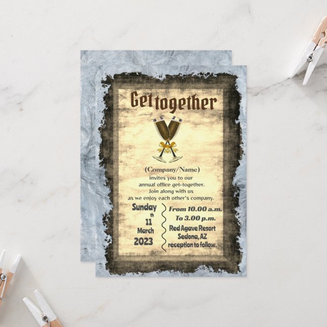 Invitación Fiesta de Office (Anverso/Reverso In Situ)