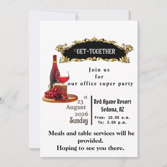 Invitación Fiesta de oficina (Anverso)