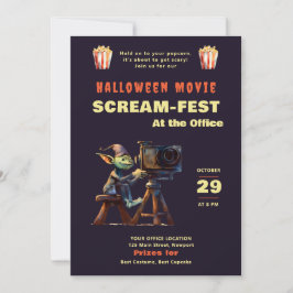 Invitación Fiesta de oficina de Halloween: Películas temerosa