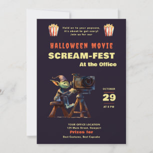 Invitación Fiesta de oficina de Halloween: Películas temerosa