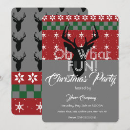 Invitación Fiesta de Oficina de Jersey de Navidad Ciervo Jers