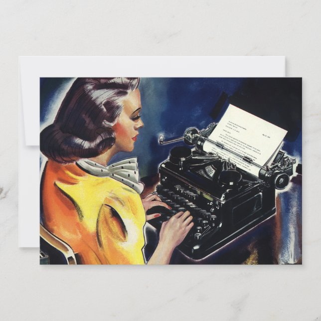 Invitación Fiesta de oficina de mecanografía de carta de Secr (Anverso)