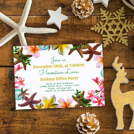 Invitación Fiesta de Oficina de Navidad Luau Estrella de Mar