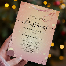 Fiesta de oficina de Navidades rosados y de humor