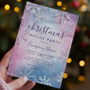 Invitación Fiesta de oficina de vacaciones de copos de nieve 