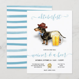Invitación Fiesta de Oktoberfest de Salchicha Dachshund y Cer