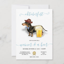 Invitación Fiesta de Oktoberfest para Dachshund con salchicha