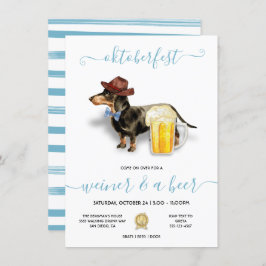 Invitación Fiesta de Oktoberfest para Dachshund y cerveza