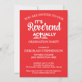 Invitación Fiesta de ordenación divertida ES REVERENDO REALME