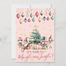 Fiesta de ornamentos navideños Mingle y Jingle
