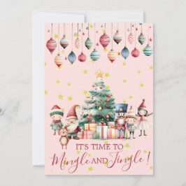 Invitación Fiesta de ornamentos navideños Mingle y Jingle