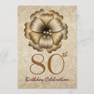 Invitación Fiesta de oro 80 cumpleaños