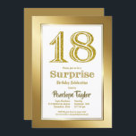 Invitación Fiesta de oro de 18 años de sorpresa<br><div class="desc">Una moderna fiesta de cumpleaños número 18 con sorpresas doradas.</div>