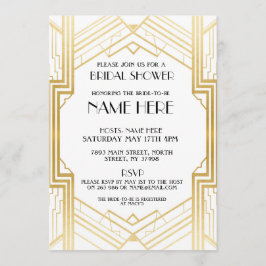 Invitación Fiesta de oro invitado en el Art Deco de 1920