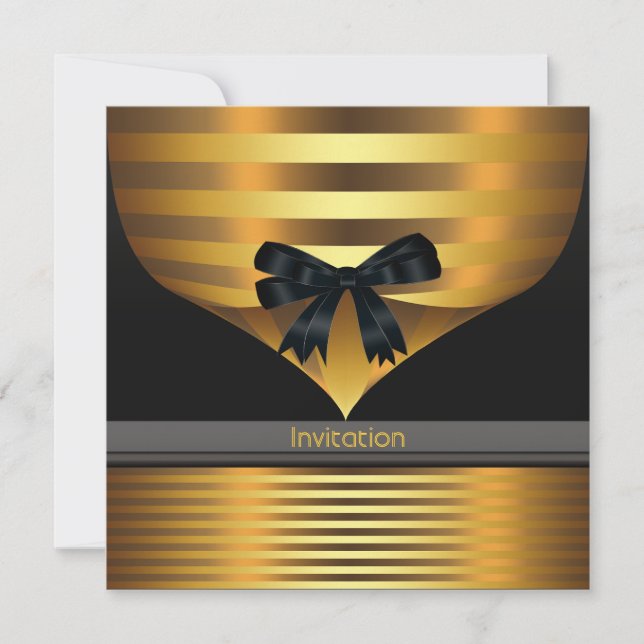 Invitación Fiesta de oro negro de todas las ocasiones (Anverso)