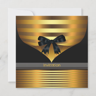 Invitación Fiesta de Oro Negro para Todas las Ocasiones