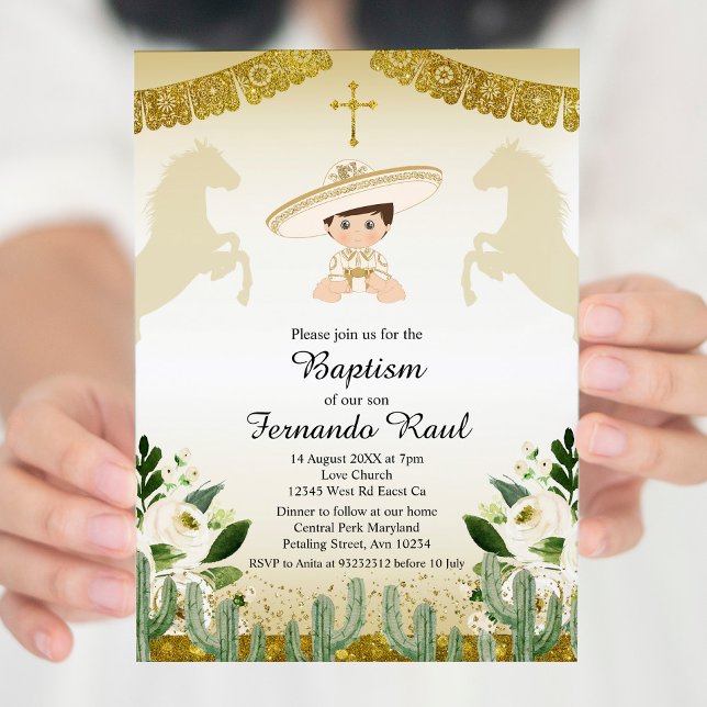 Invitación Fiesta de Oro Niño Bautizo (Subido por el creador)