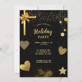 Invitación Fiesta De Oro Y Negro