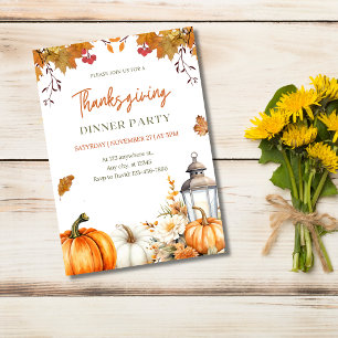 Invitación Fiesta de Otoño de Calabaza y Linterna