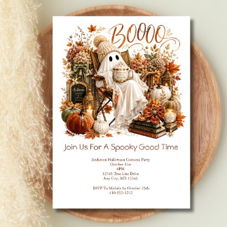 Invitación Fiesta de Otoño de Halloween de Fantasmas