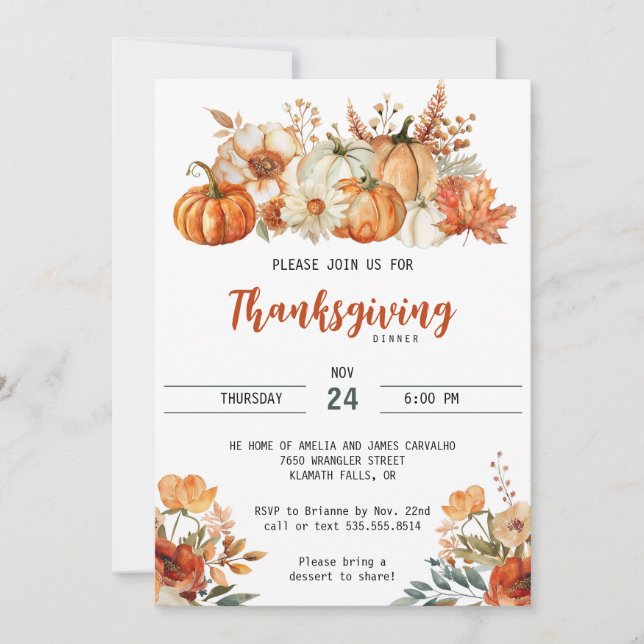 Invitación Fiesta de otoño de Rustic Thanksending (Anverso)