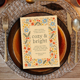 Invitación Fiesta de otoño del marco floral folksy