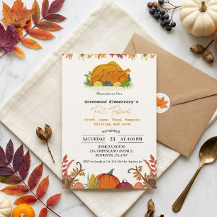 Invitación fiesta de otoño fogata Evento de la Comunidad Esco