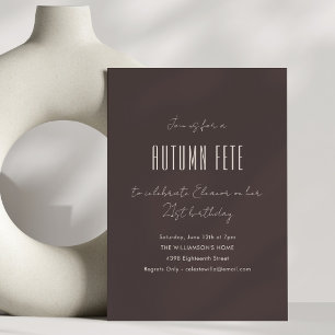 Invitación Fiesta de Otoño Minimalista Cumpleaños 21