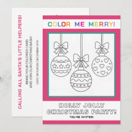Invitación Fiesta de Página de Colorear Interactiva para Niño