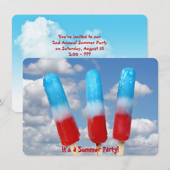 Invitación Fiesta de paletas patrióticas (Anverso / Reverso)