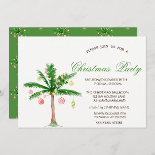 Invitación Fiesta de Palm Christmas Tree