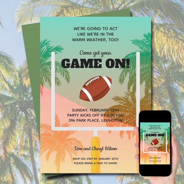 Invitación Fiesta de Palm Trees (Order as an INSTANT DOWNLOAD to send digitally or PRINTED or both!)