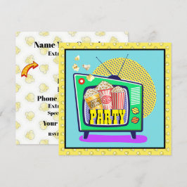 Invitación Fiesta de palomitas / Noche de películas / Fiesta 