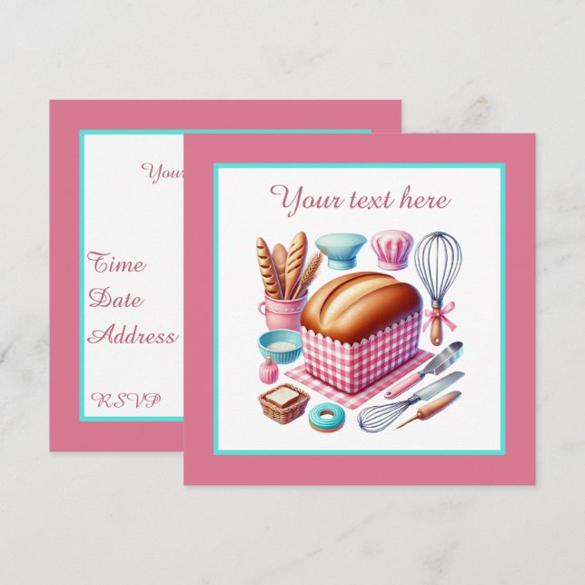 Invitación Fiesta de pan de panadería de café (Anverso / Reverso)