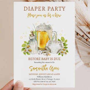Invitación Fiesta de Pañales Cerveza Antes de que Llegue el B