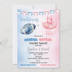 Invitación Fiesta de pañales para revelaciones de género o tu