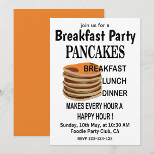 Invitación Fiesta de Panqueques de Desayuno