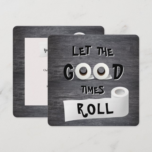 Invitación Fiesta de papel higiénico Good Times (Anverso / Reverso)