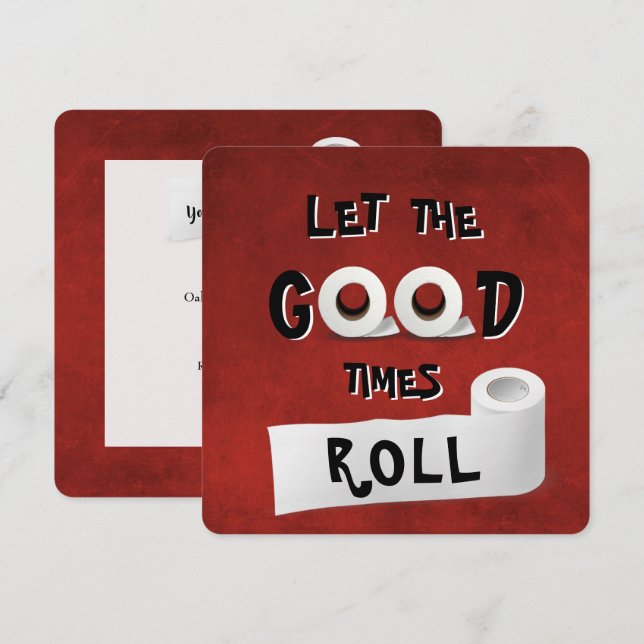 Invitación Fiesta de papel higiénico Good Times (Anverso / Reverso)