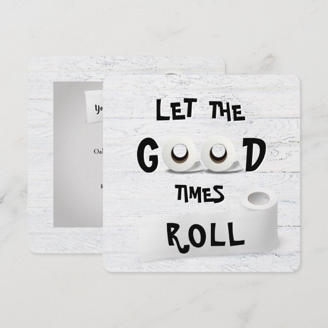 Invitación Fiesta de papel higiénico Good Times (Anverso / Reverso)