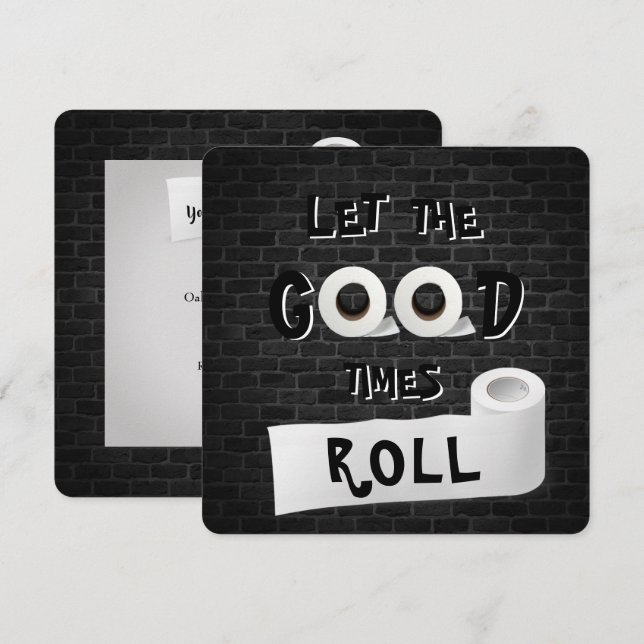 Invitación Fiesta de papel higiénico Good Times (Anverso / Reverso)
