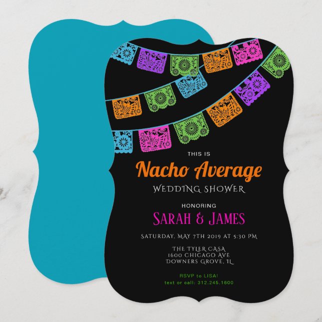 Invitación Fiesta de Papel Picado de la ducha de los pares (Anverso / Reverso)