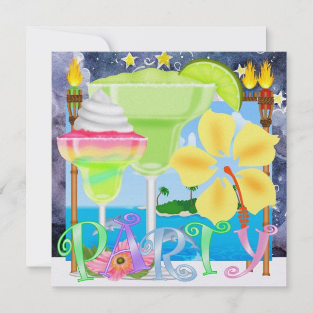 Invitación Fiesta de Paradise / Luau - SRF (Anverso)