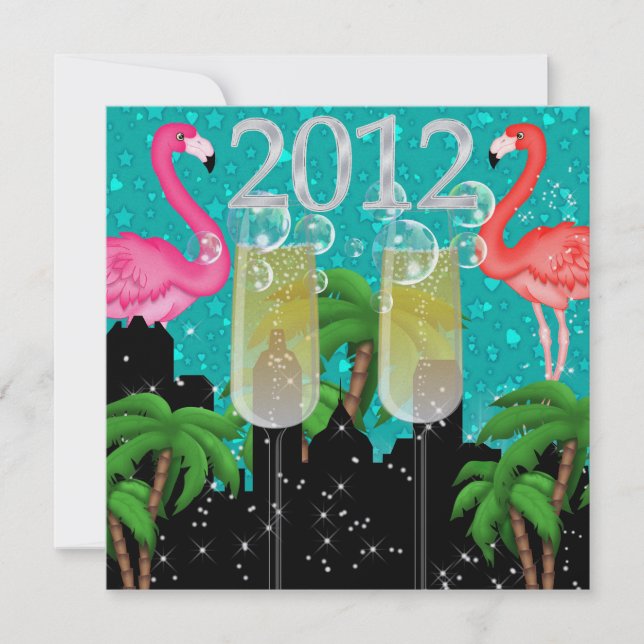 Invitación Fiesta de Paraíso en Luces Brillantes de Estilo -  (Anverso)