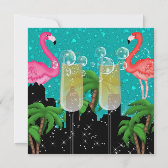Invitación Fiesta de Paraíso en Luces Brillantes de Estilo -  (Anverso)