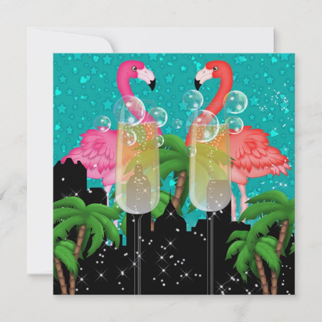 Invitación Fiesta de Paraíso en Luces Brillantes de Estilo -  (Anverso)