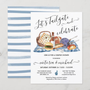 Invitación Fiesta de parejas con cerveza y barbacoa en el jue