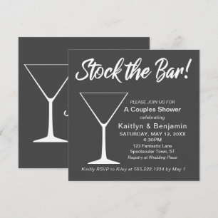 Invitación Fiesta de parejas con guión para abastecer el bar 